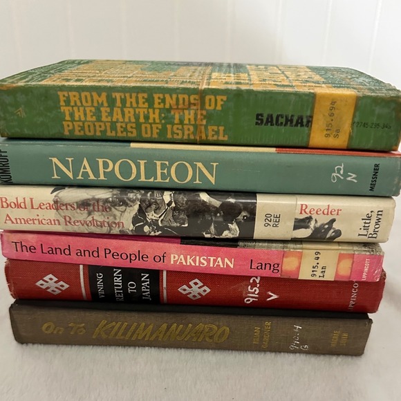 Other - Vintage History Biography Book Lt 6pc Napoleon Israel Pakistan Japan Kilimanjaro